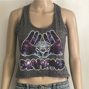 Miami Style Women's Marled Gray Cropped Tank Top